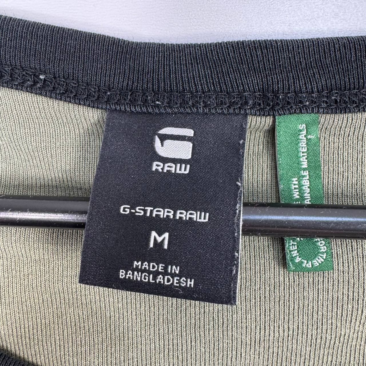 G-Star G Star Raw Logo T Shirt Olive Green Ringer Tee Mens Size M Size US M / EU 48-50 / 2 - 3 Thumbnail