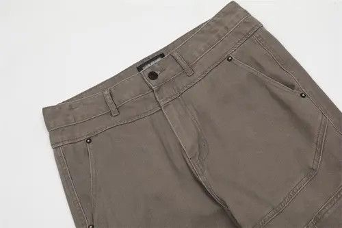 Jean American patchwork high street washed raw edge cargo jeans Size US 32 / EU 48 - 3 Thumbnail