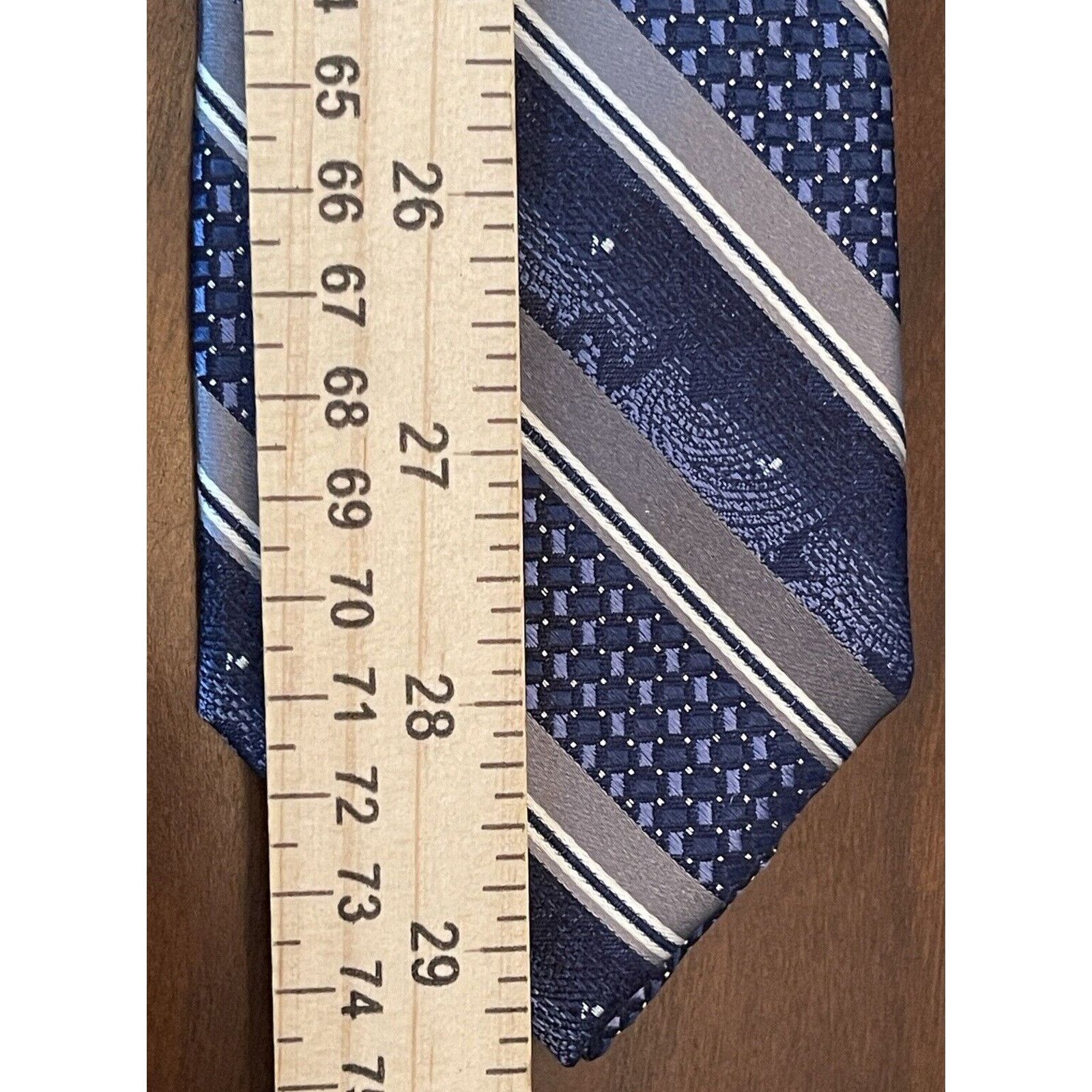 Pronto Uomo Pronto Uomo Blue Gray 100% Silk Men’s Neck Tie Made In China Size ONE SIZE - 5 Thumbnail