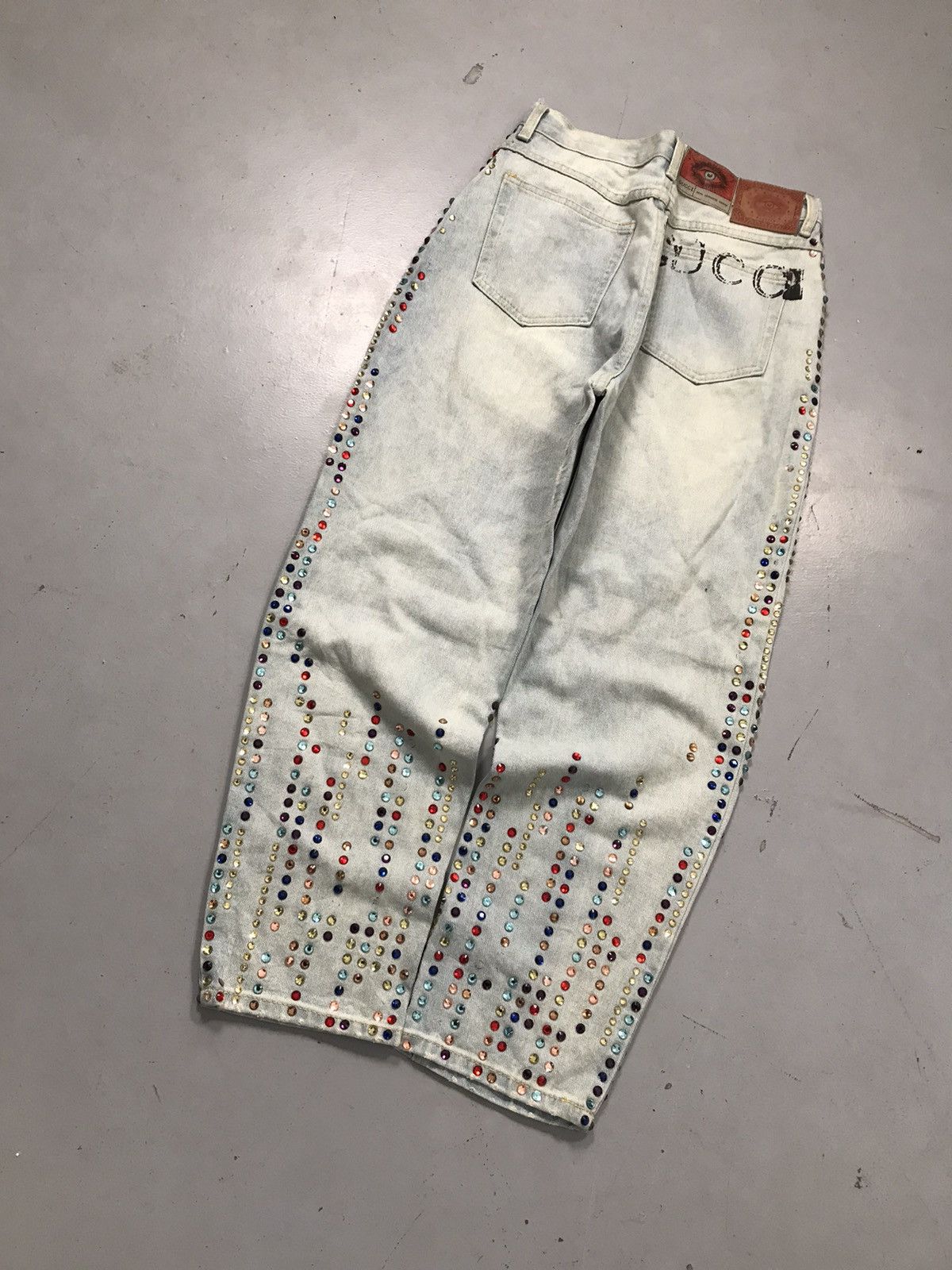 Vintage Vintage women’s gucci inspired studds crystel denim Size 28" / US 6 / IT 42 - 1 Thumbnail