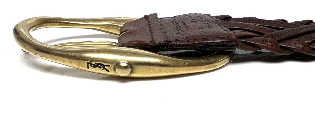 Yves Saint Laurent YVES SAINT LAURENT GOLD TONE BUCKLE W/ BRAIDED LEATHER BELT Size ONE SIZE - 17 Thumbnail