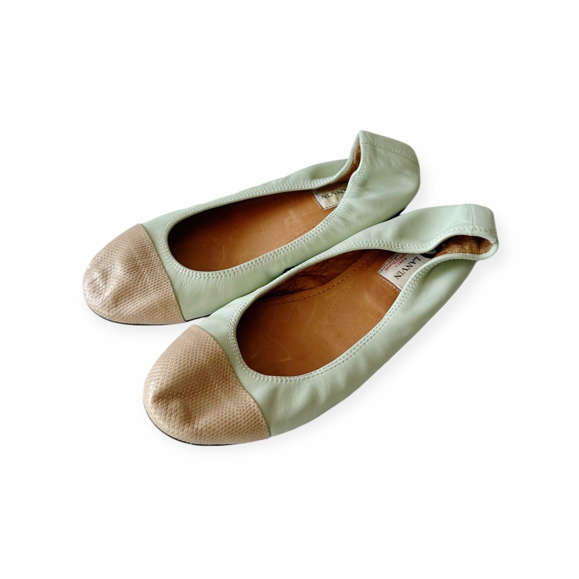 Lanvin Lanvin Cap-Toe Icon Ballerina flats with snake toe, Size 39 Size US 9 / IT 39 - 2 Thumbnail