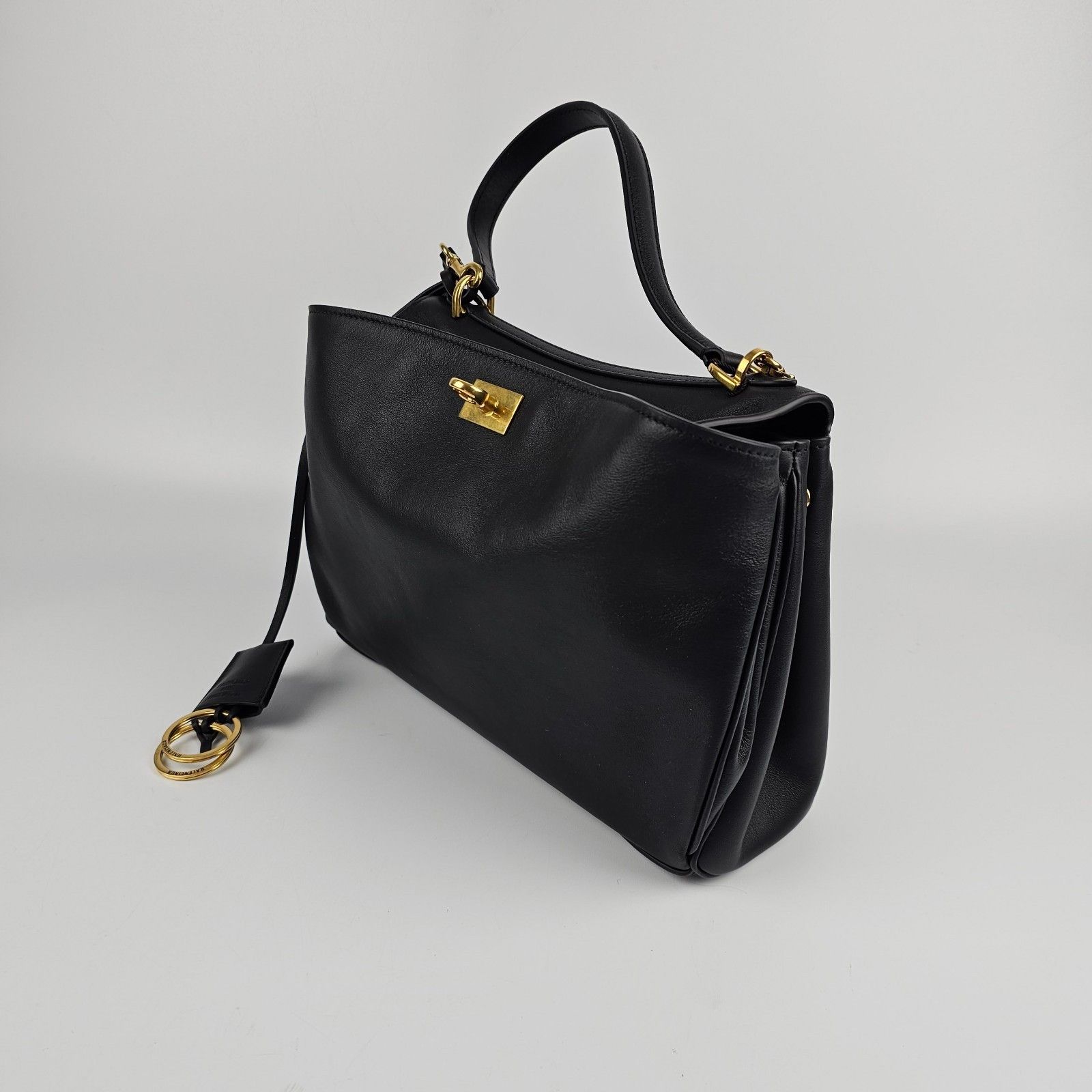 Balenciaga BALENCIAGA Rodeo Small $3650 Black Smooth Leather Shoulder B Size ONE SIZE - 6 Thumbnail