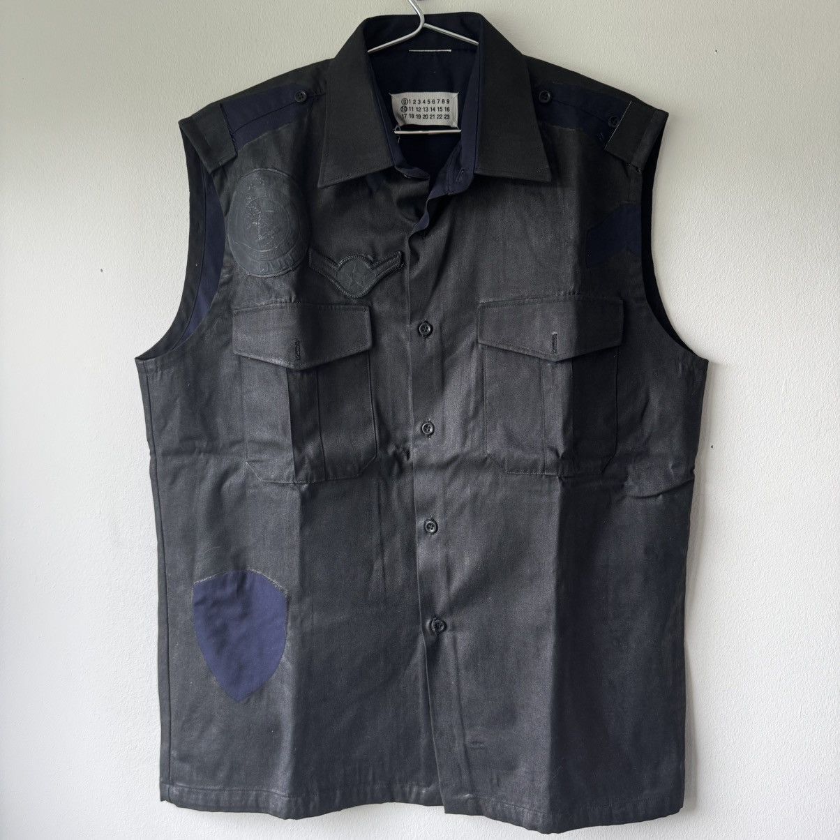Maison Margiela SS2003 Martin Margiela Artisanal Black Painted Officer Vest Size US L / EU 52-54 / 3 - 2 Thumbnail