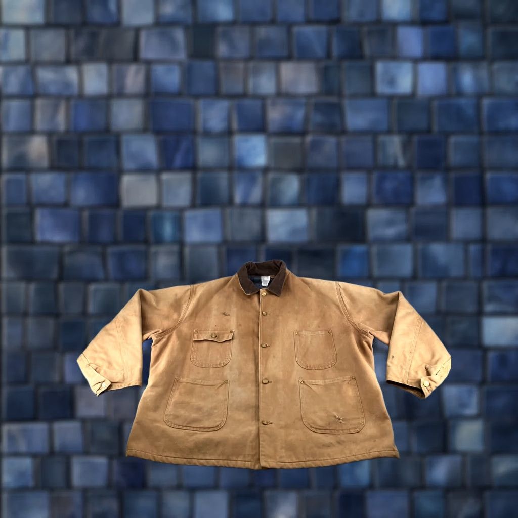 Carhartt VINTAGE Carhartt Jacket Mens 52 Brown Canvas Chore Blanket Lined Deadstock 6BLC Size US L / EU 52-54 / 3 - 1 Thumbnail