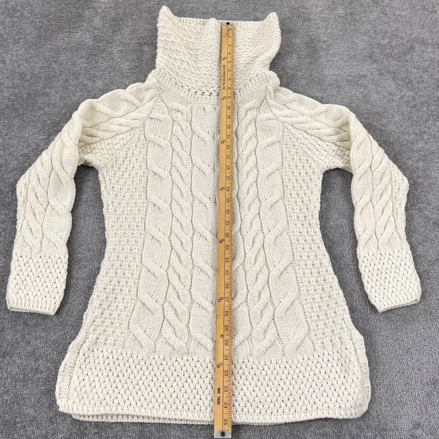 Vintage SHANNON Sweater Women Small Ivory White Merino Wool Heavyweight Knit Roll Neck Size S / US 4 / IT 40 - 4 Thumbnail