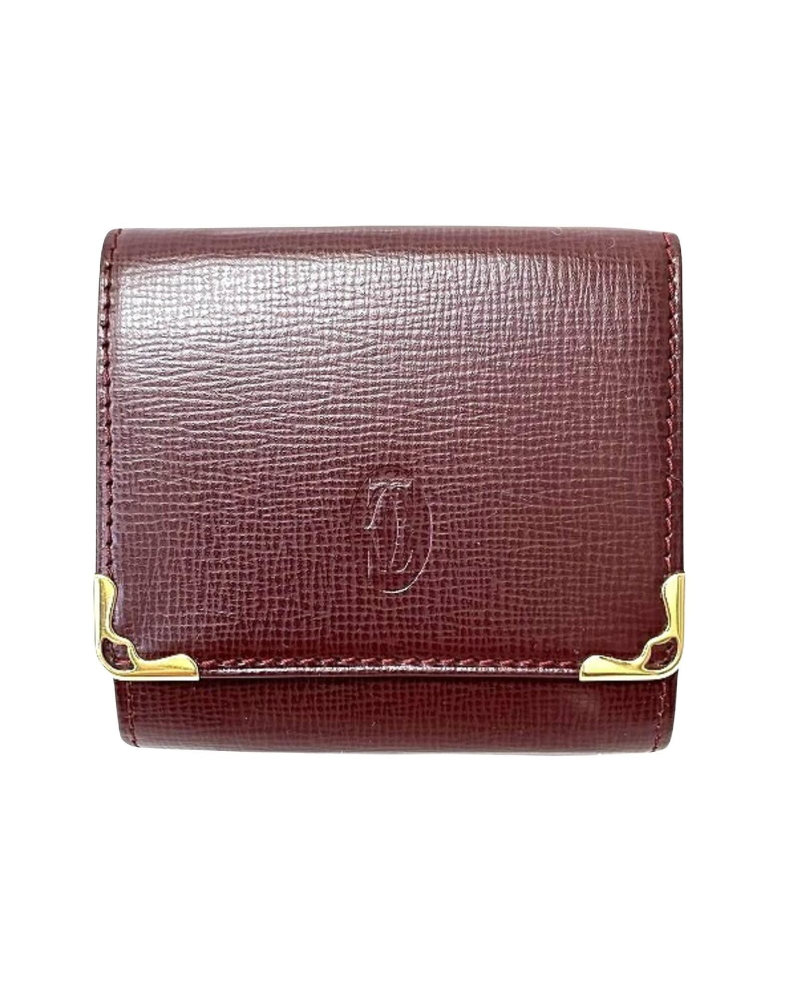 image of Cartier Luxurious Burgundy Leather Coin Purse, Women's