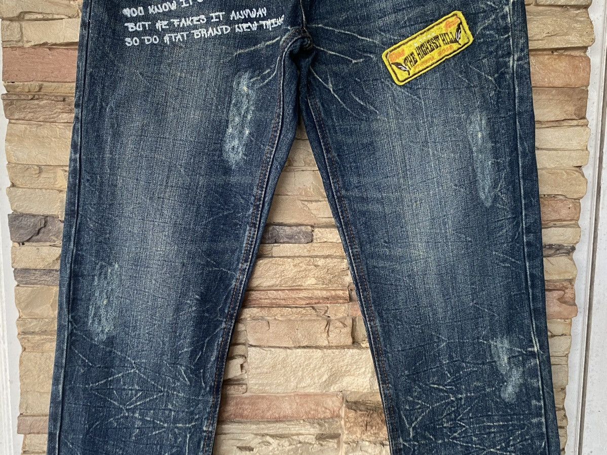 Japanese Brand Rare Flare Patchwork The Highest Hill Distressed Jeans Size US 33 - 9 Thumbnail