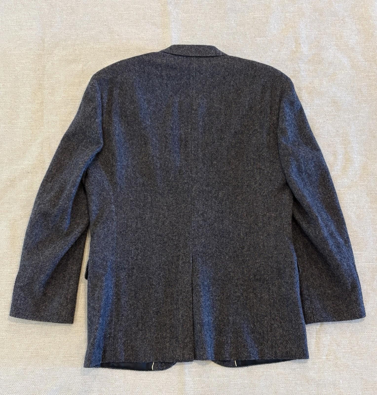 Botany 500 VTG Botany 500 Blue Herringbone 100% Lambswool Blazer 41R Size 42R - 2 Thumbnail