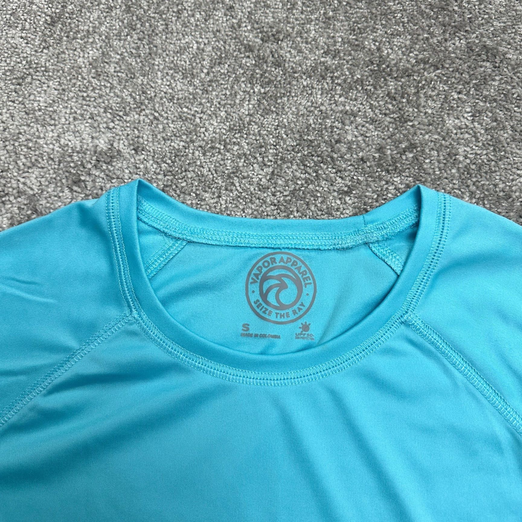 Vintage Vapor Apparel Active Shirt Womens S Blue Raglan Long Sleeve Crew Neck Top Size S / US 4 / IT 40 - 3 Thumbnail