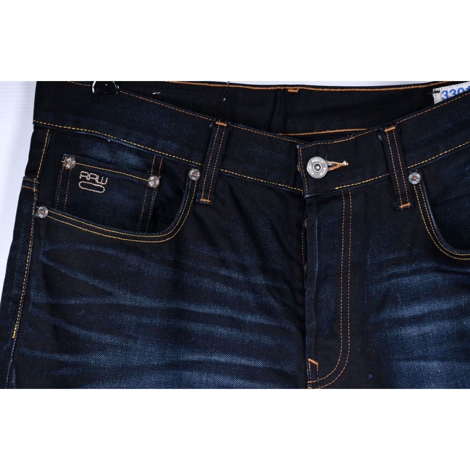 G-Star G-Star 3301 Straight Jeans Main Selling Point Shirt Mens W34 L30 Blue 5-Pocket Denim Regular Fit Vintage No N/A Size US 34 / EU 50 - 6 Thumbnail