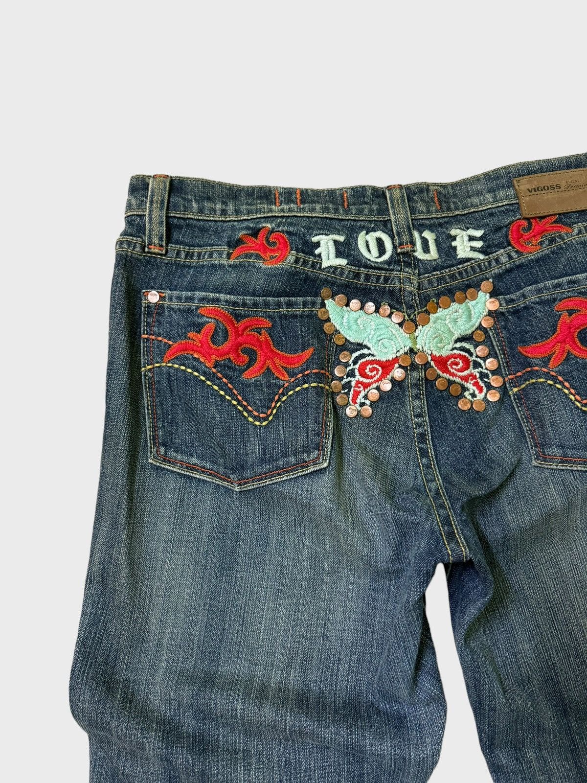 Le Grande Bleu (L.G.B.) × Vintage Vintage VIGOSS Embroidery Design Evisu Inspired Denim Size US 32 / EU 48 - 9 Thumbnail