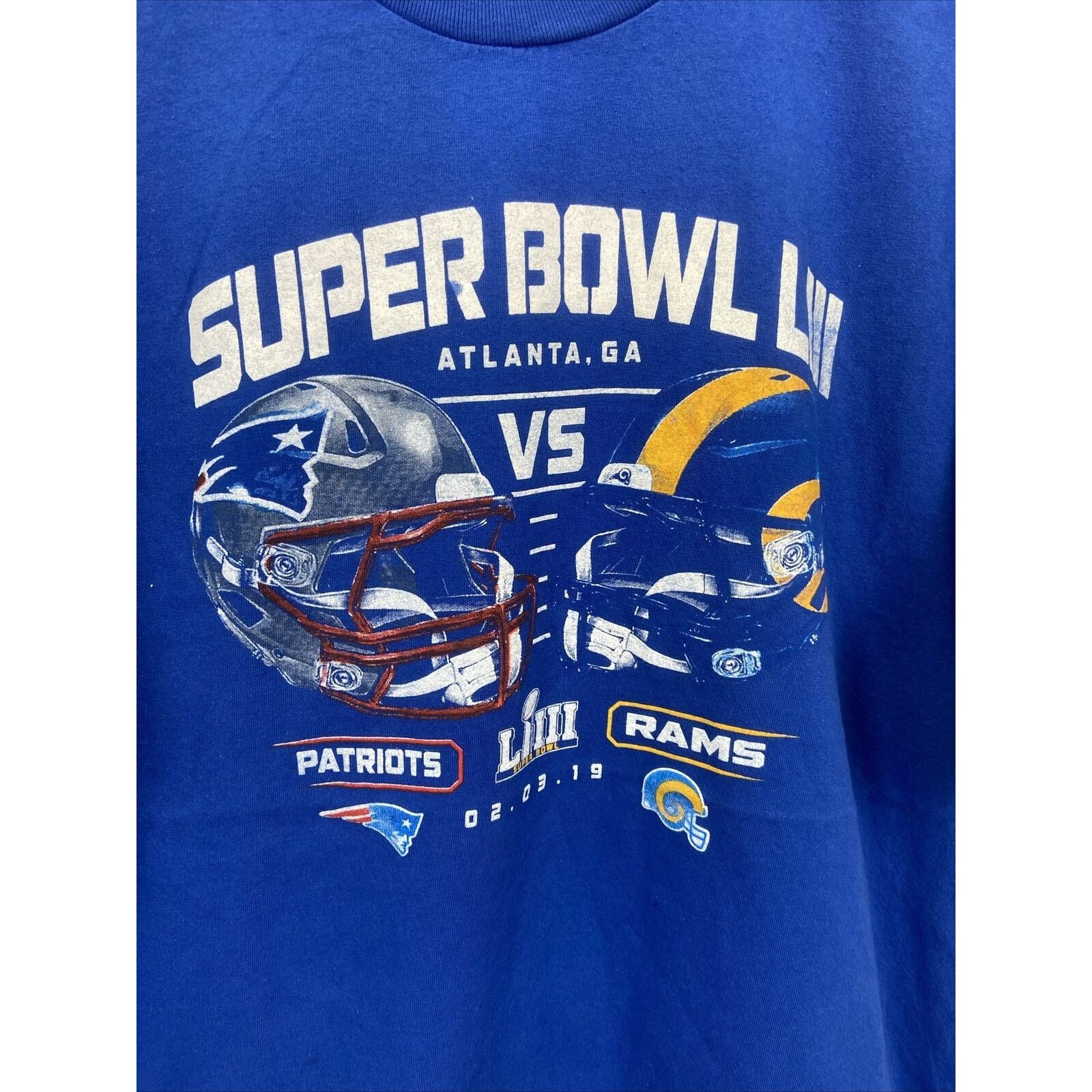 NFL Super Bowl LIII Atlanta Georgia Rams Vs Patriots T-Shirt XL Size US XL / EU 56 / 4 - 2 Thumbnail