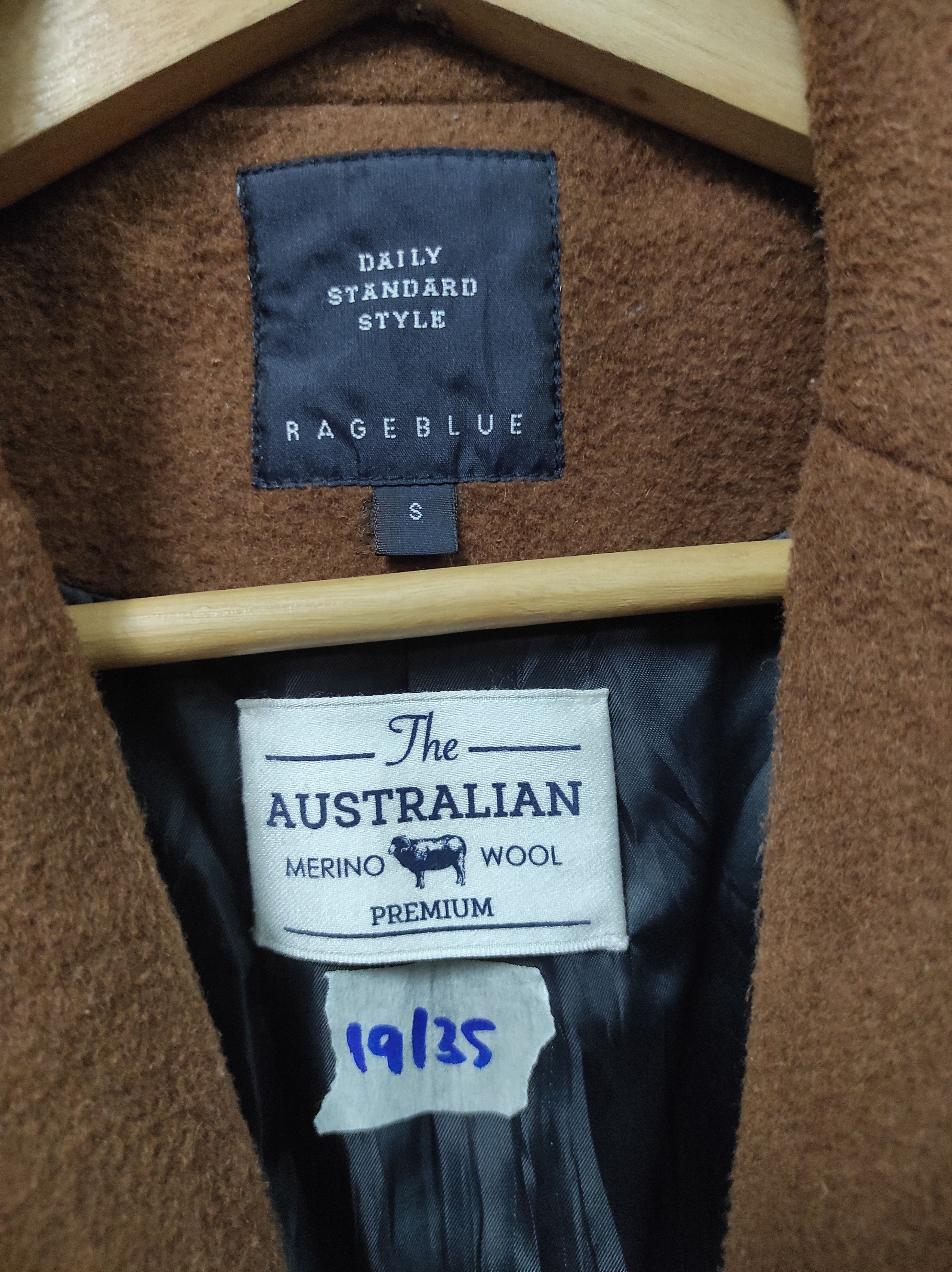Japanese Brand × RAGEBLUE RAGEBLUE AUSTRALIAN MERINO WOOL COAT OVERCOAT LONG JACKET Size US S / EU 44-46 / 1 - 5 Thumbnail
