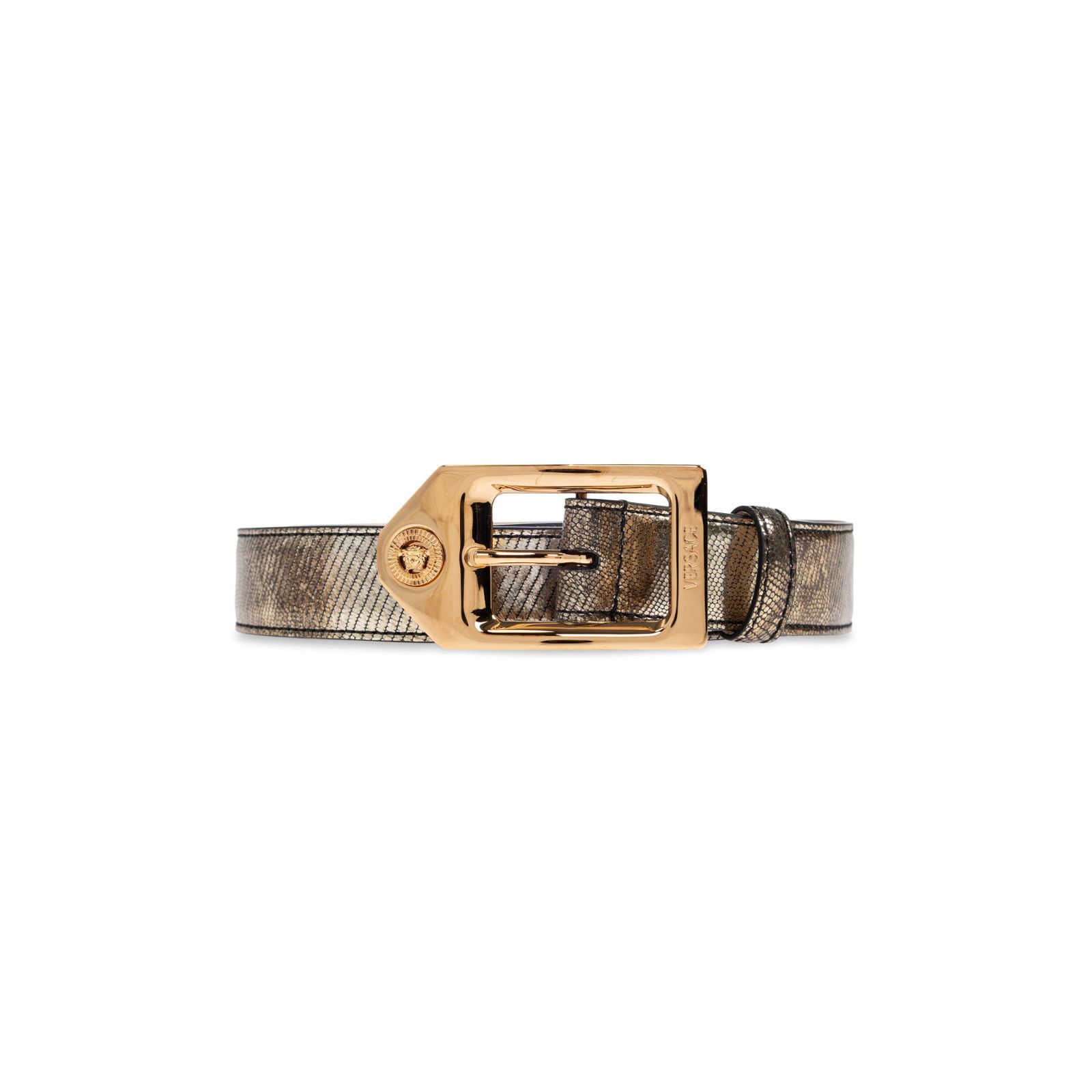 Versace VERSACE Gold Leather Belt New & Authentic (Men's size:95;) Size ONE SIZE - 1 Thumbnail