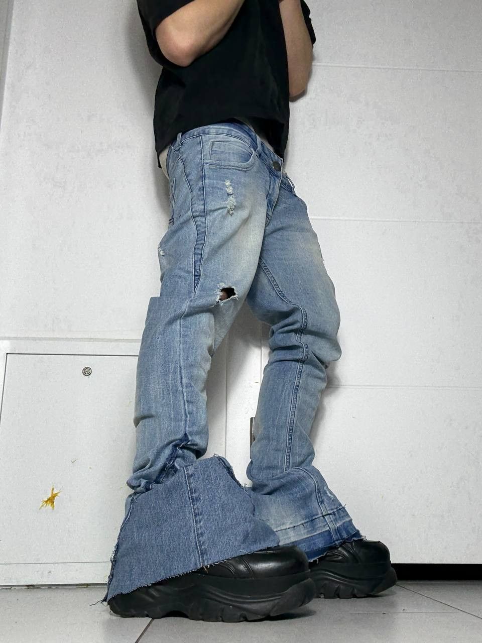 Japanese Brand rare flared blue jeans bootcut Size US 34 / EU 50 - 3 Thumbnail