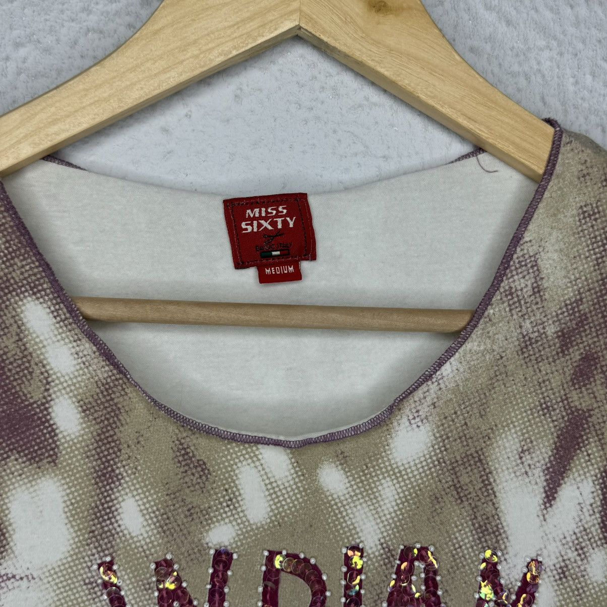 Miss Sixty Miss Sixty Vintage Y2K Tank Top Indie Style Glittered Size M / US 6-8 / IT 42-44 - 3 Thumbnail