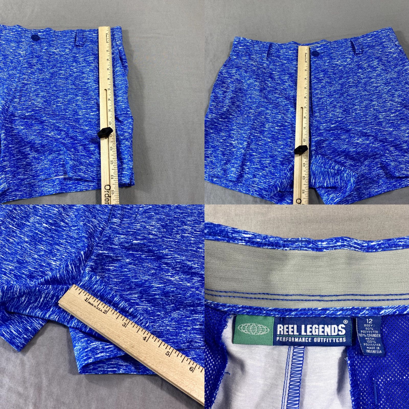 Vintage Reel Legends Shorts Womens 12 Heather Blue Outdoors Lightweight Pocket 34x4 Fish 34x4 Size 34" / US 12 / IT 48 - 8 Thumbnail