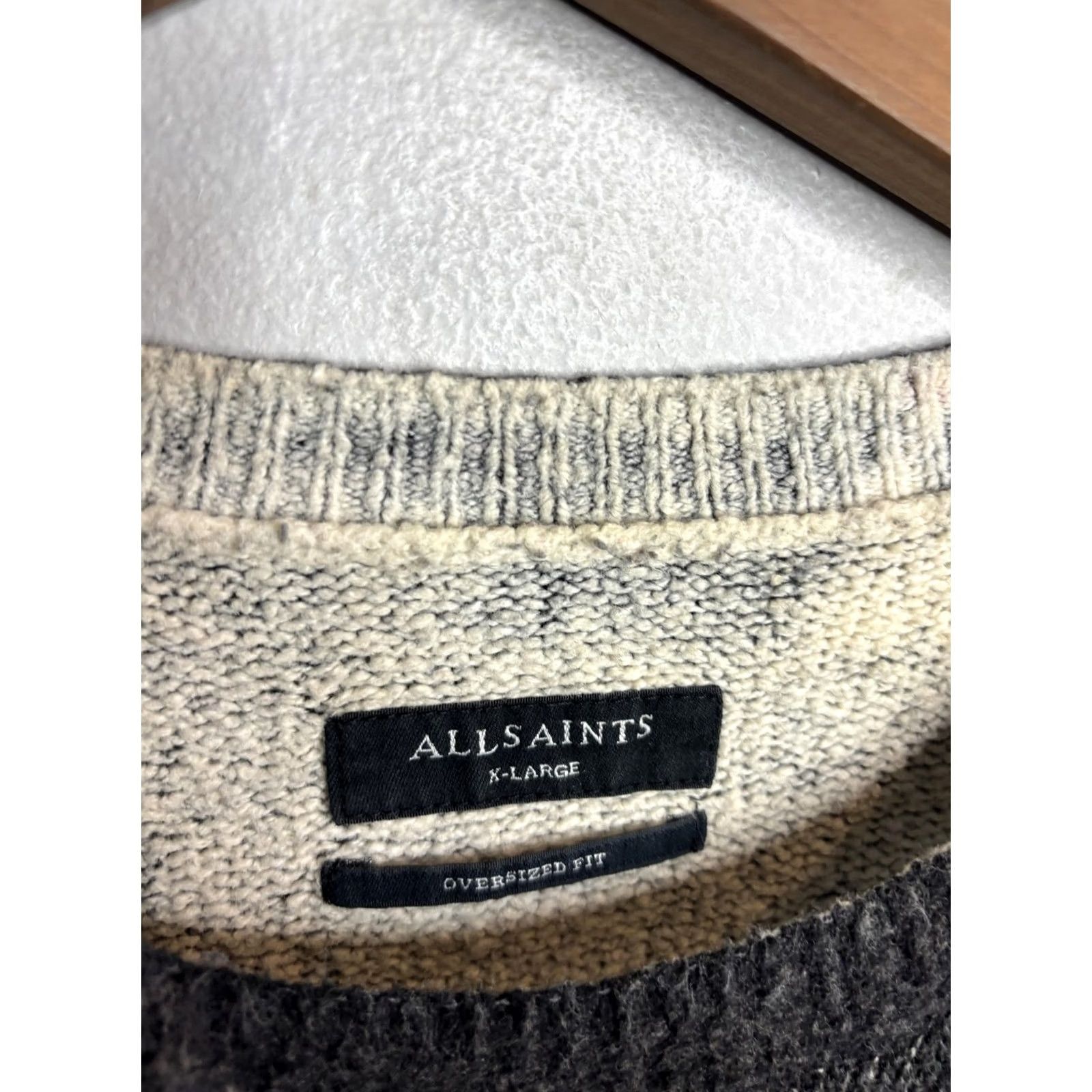Allsaints AllSaints Sweater Womens XL Gray Plaid Oversized Crewneck Knit Pullover Size XL / US 12-14 / IT 48-50 - 3 Thumbnail