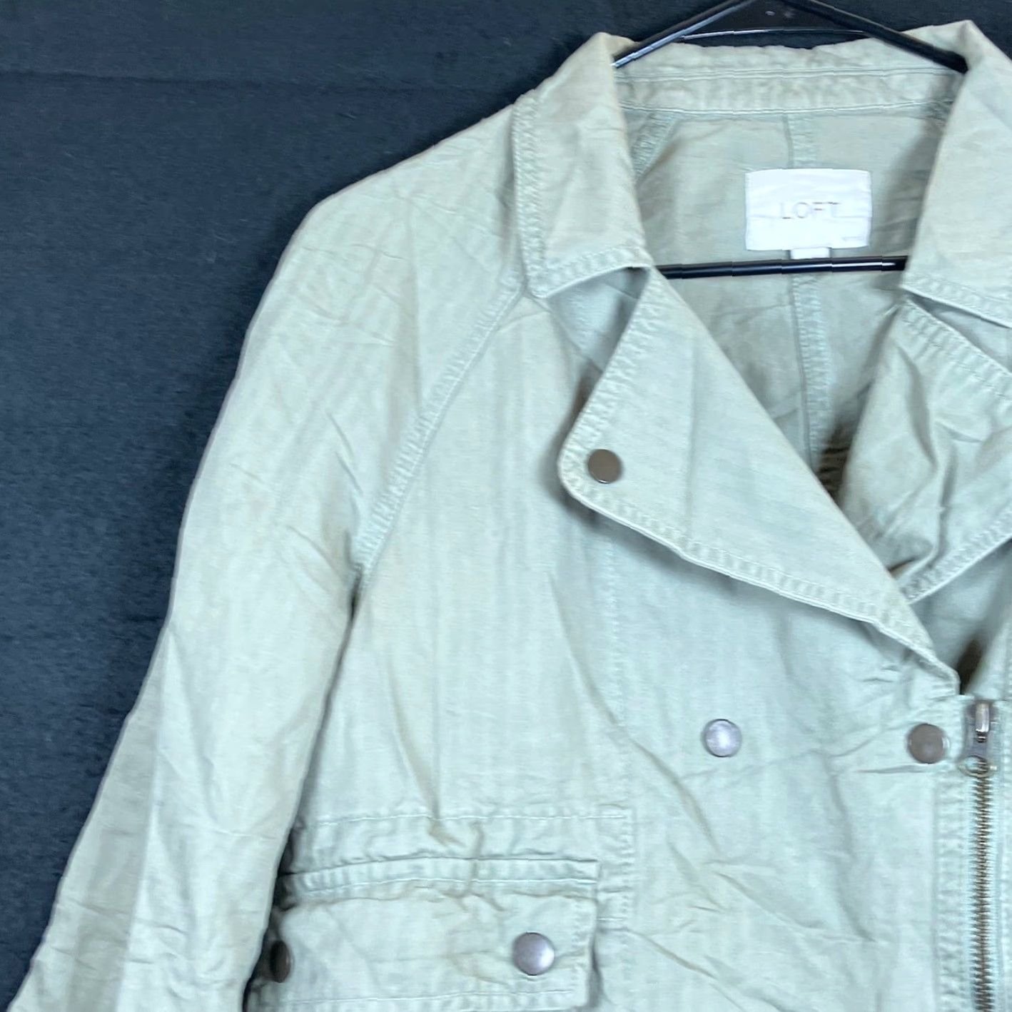 Loft VINTAGE Loft Womens Jacket Green Button Up Blazer Cropped Long Sleeve Linen Blend MP Size M / US 6-8 / IT 42-44 - 4 Thumbnail