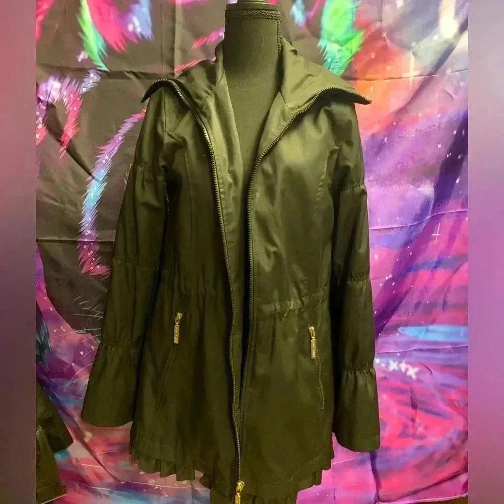 Designer Stylish Betsey Johnson Black Hooded Jacket Size S / US 4 / IT 40 - 1 Thumbnail
