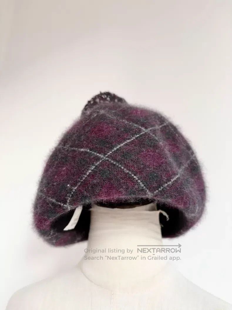 Vivienne Westwood Vivienne Westwood Dark Purple Plaid Saturn Beret with Pom Size ONE SIZE - 3 Thumbnail