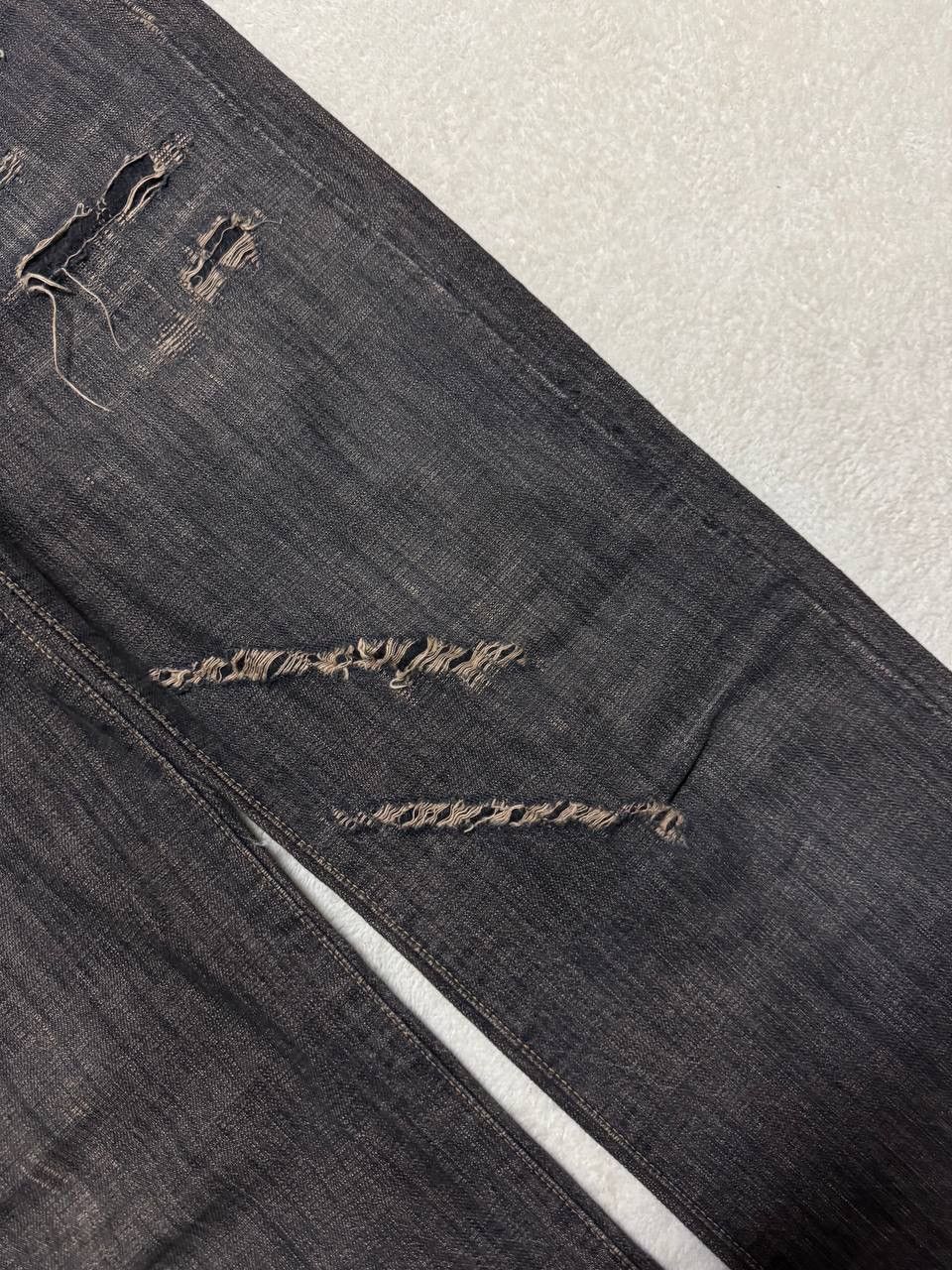 Japanese Brand INSANE 90s Japanese SICK Distressed Ripped Dark Mudwash Jean Size US 29 - 10 Thumbnail