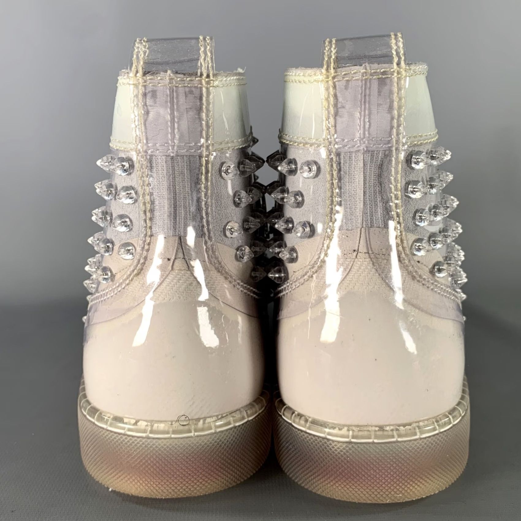 Christian Louboutin CHRISTIAN LOUBOUTIN Size 12.5 Silver Grey Studded High Top Sneakers Mens Shoes Sneakers 12.5 Silver Grey Studded High Top Size US L / EU 52-54 / 3 - 3 Thumbnail