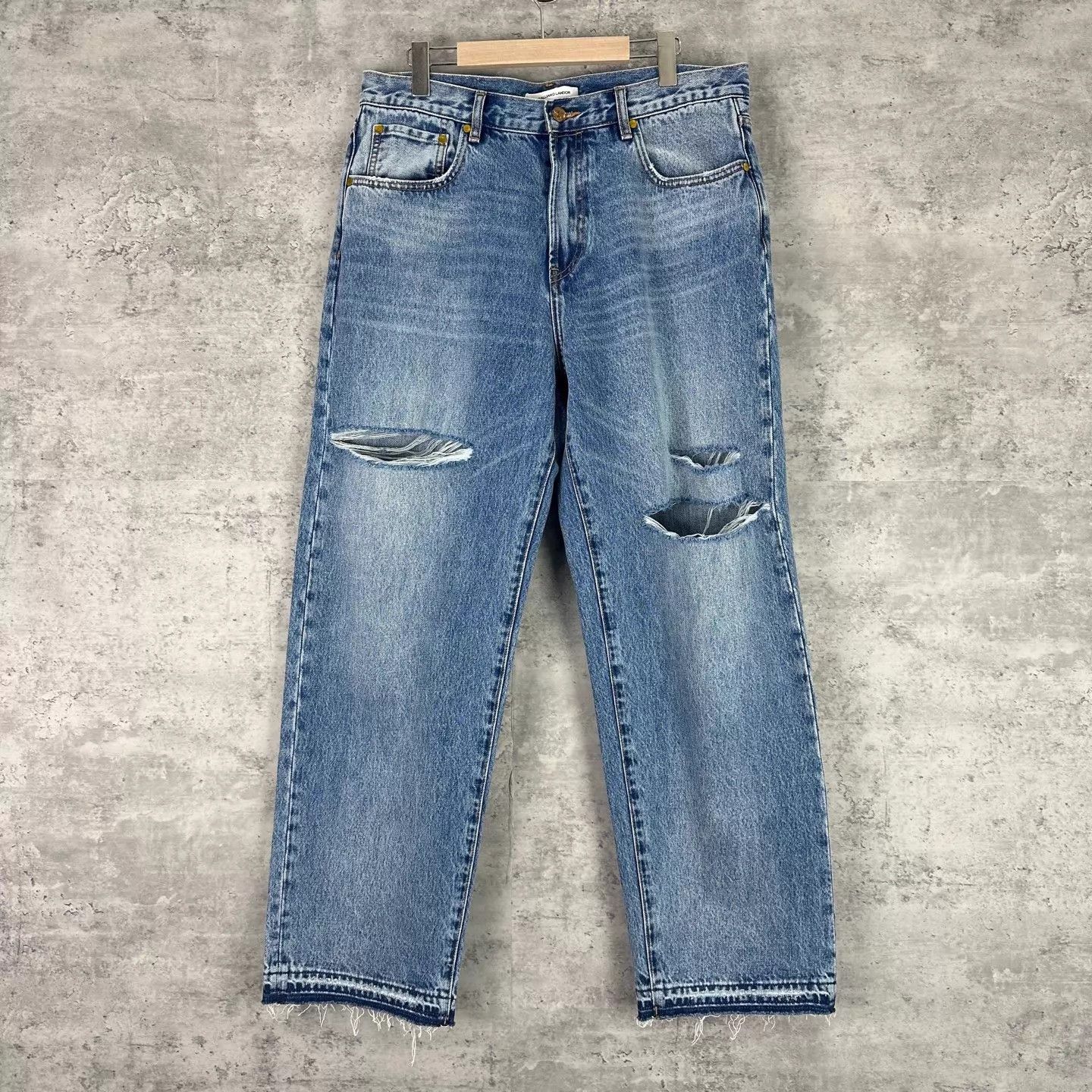 Other Galliano Landor Distressed Ripped Straight Jeans XL Size US 36 / EU 52 - 1 Thumbnail