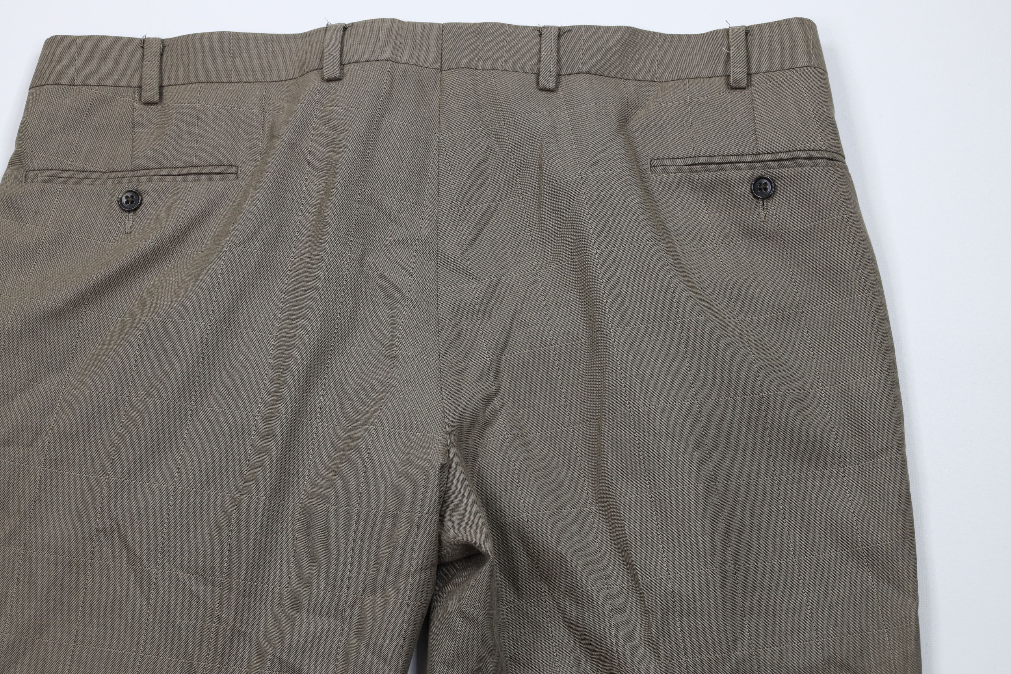 Ralph Lauren Vintage Ralph Lauren Knit Wide Leg Chino Pants Beige Plaid Size US 38 / EU 54 - 9 Thumbnail