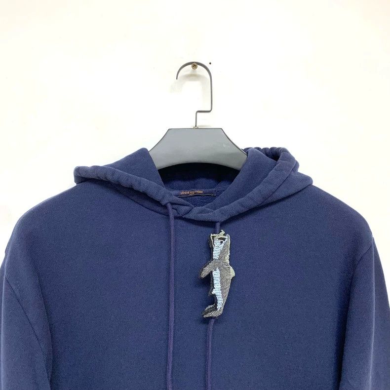 Louis Vuitton LOUIS VUITTON Navy hooded sweatshirt Size US L / EU 52-54 / 3 - 2 Thumbnail