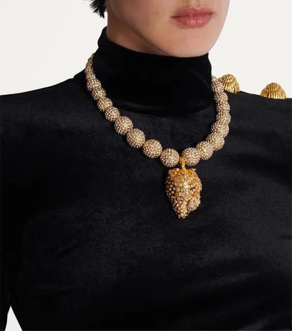 Balmain o1s1wg111225 Size:OS/Crystal Strawberry Necklace in Golden Size ONE SIZE - 4 Thumbnail