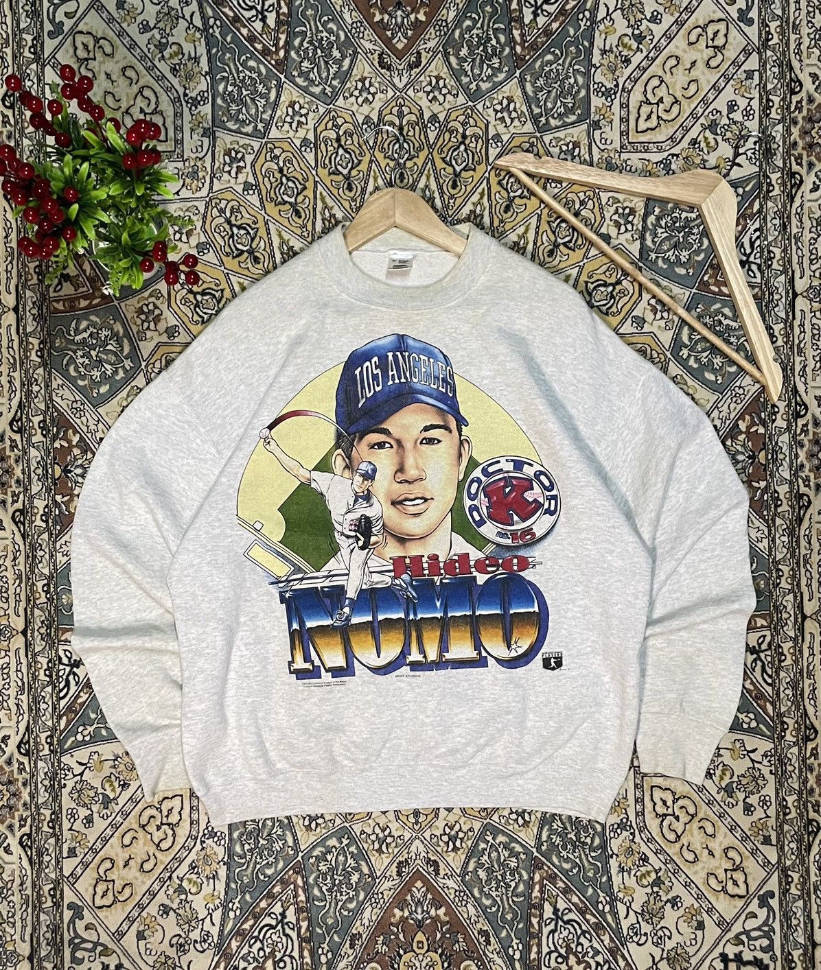 MLB Vintage 90s FOTL x Hideo Nomo Los Angeles Dodgers Size US XL / EU 56 / 4 - 1 Thumbnail