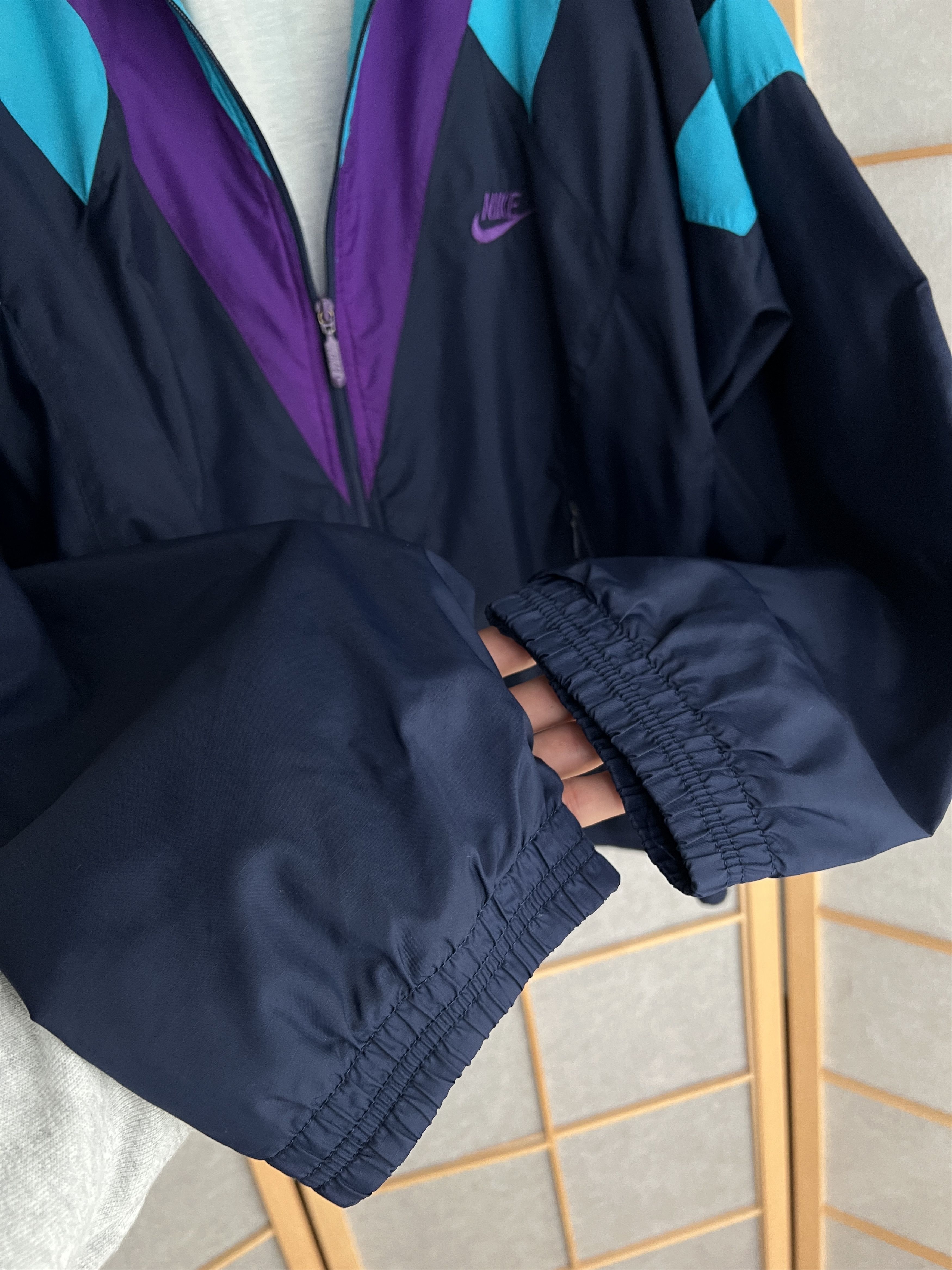 Nike Nike vintage 1990s nylon multicolour track top retro jacket Size US L / EU 52-54 / 3 - 15 Thumbnail
