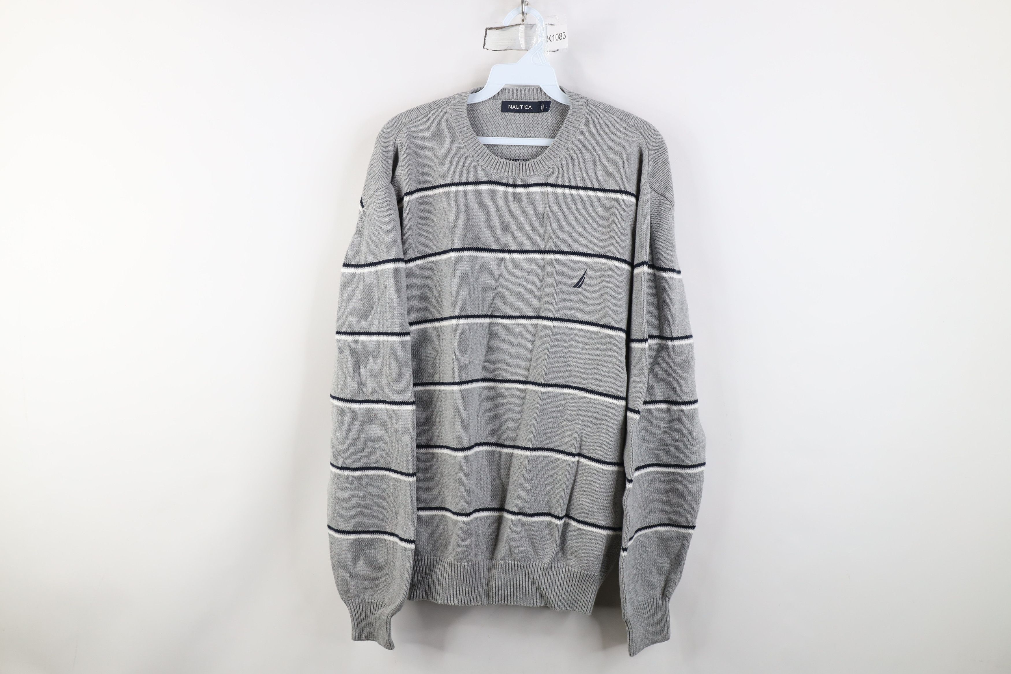 Nautica Vintage Nautica Cotton Ribbed Knit Crewneck Sweater Gray Size US L / EU 52-54 / 3 - 1 Thumbnail