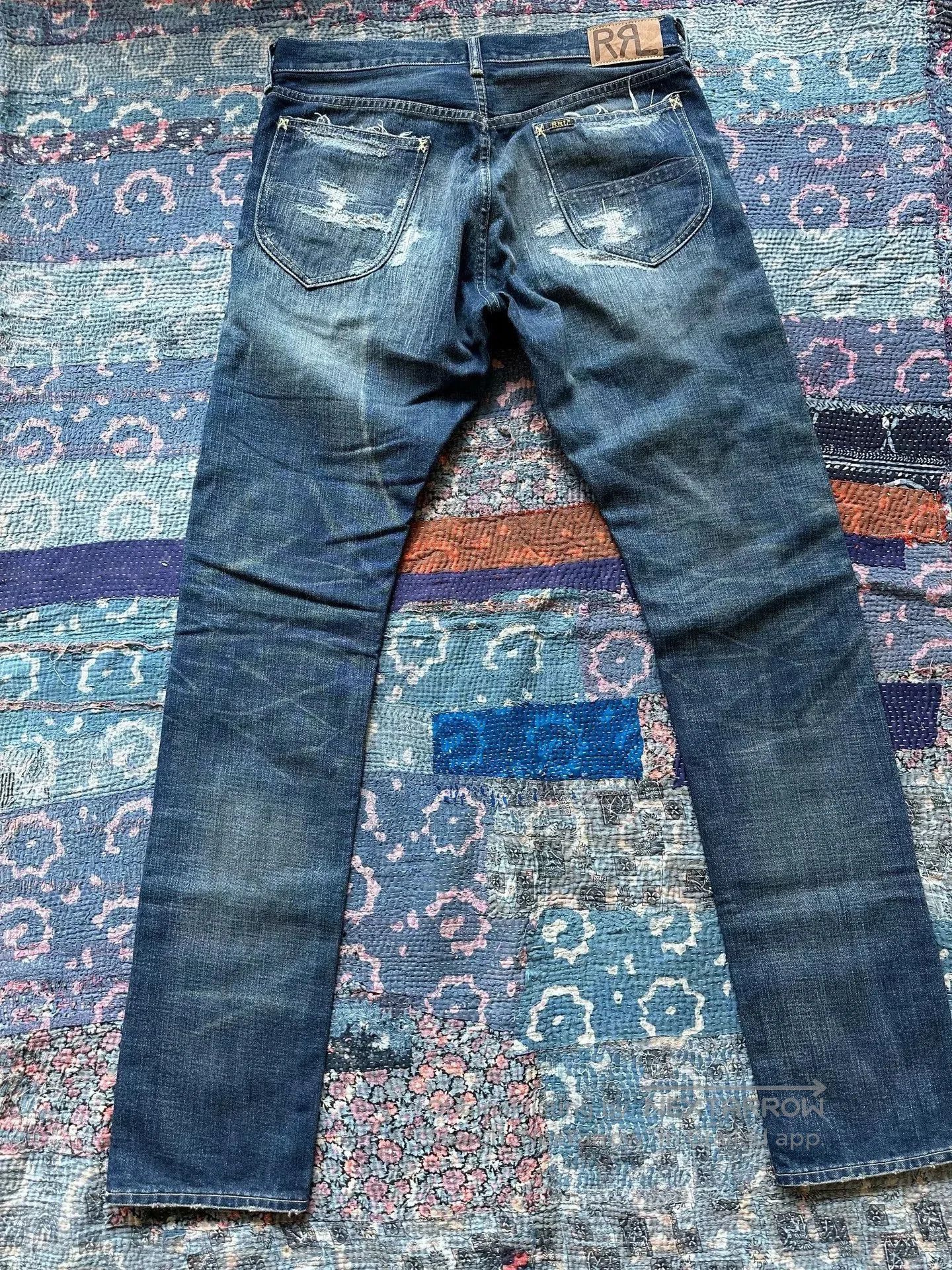 RRL Ralph Lauren RRL Distressed Vintage Wash Denim Jeans. Size US 32 / EU 48 - 2 Thumbnail