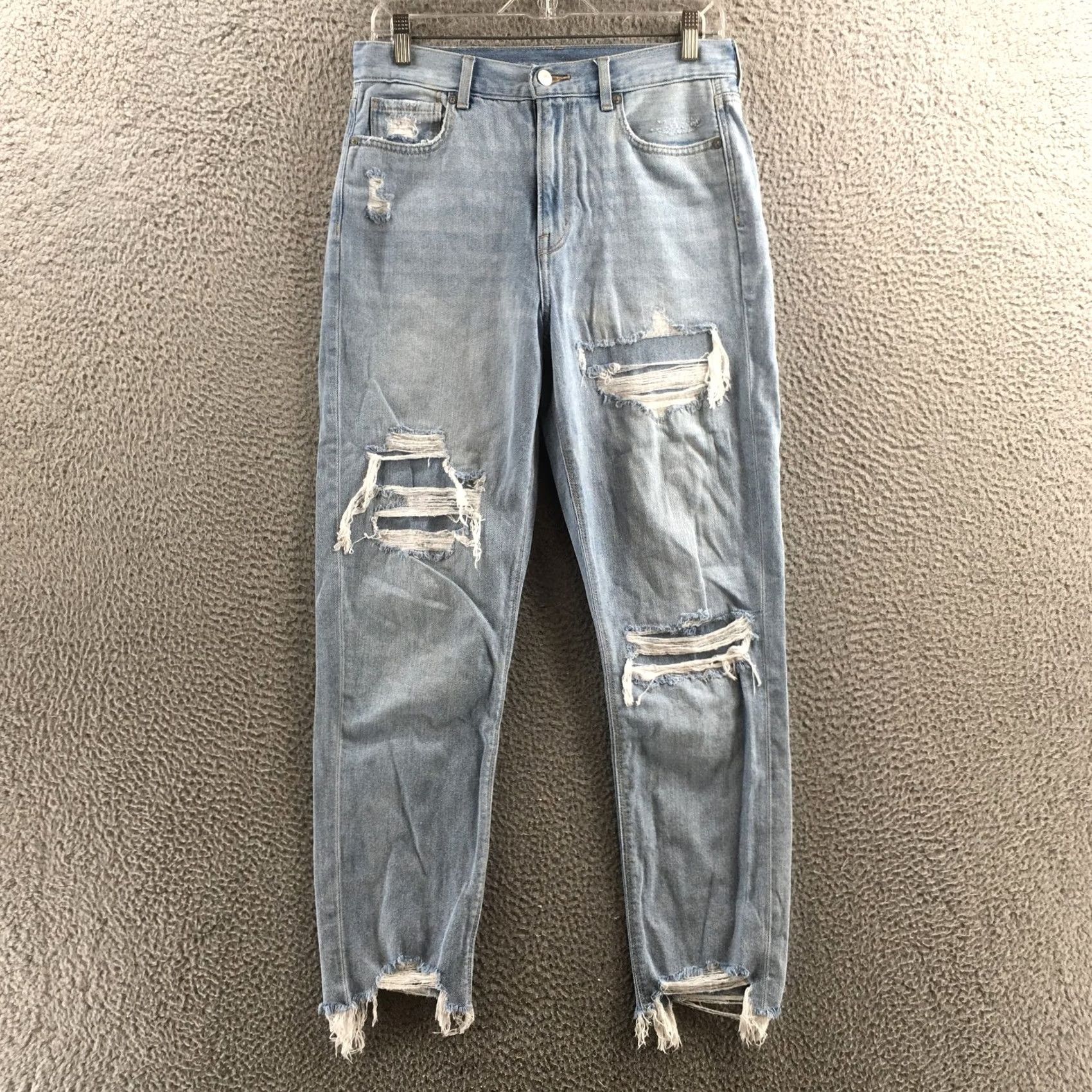 American Eagle Outfitters American Eagle AE Jeans Womens 6 Regular Blue Light Wash Distressed Ripped Denim Size 28" / US 6 / IT 42 - 2 Thumbnail