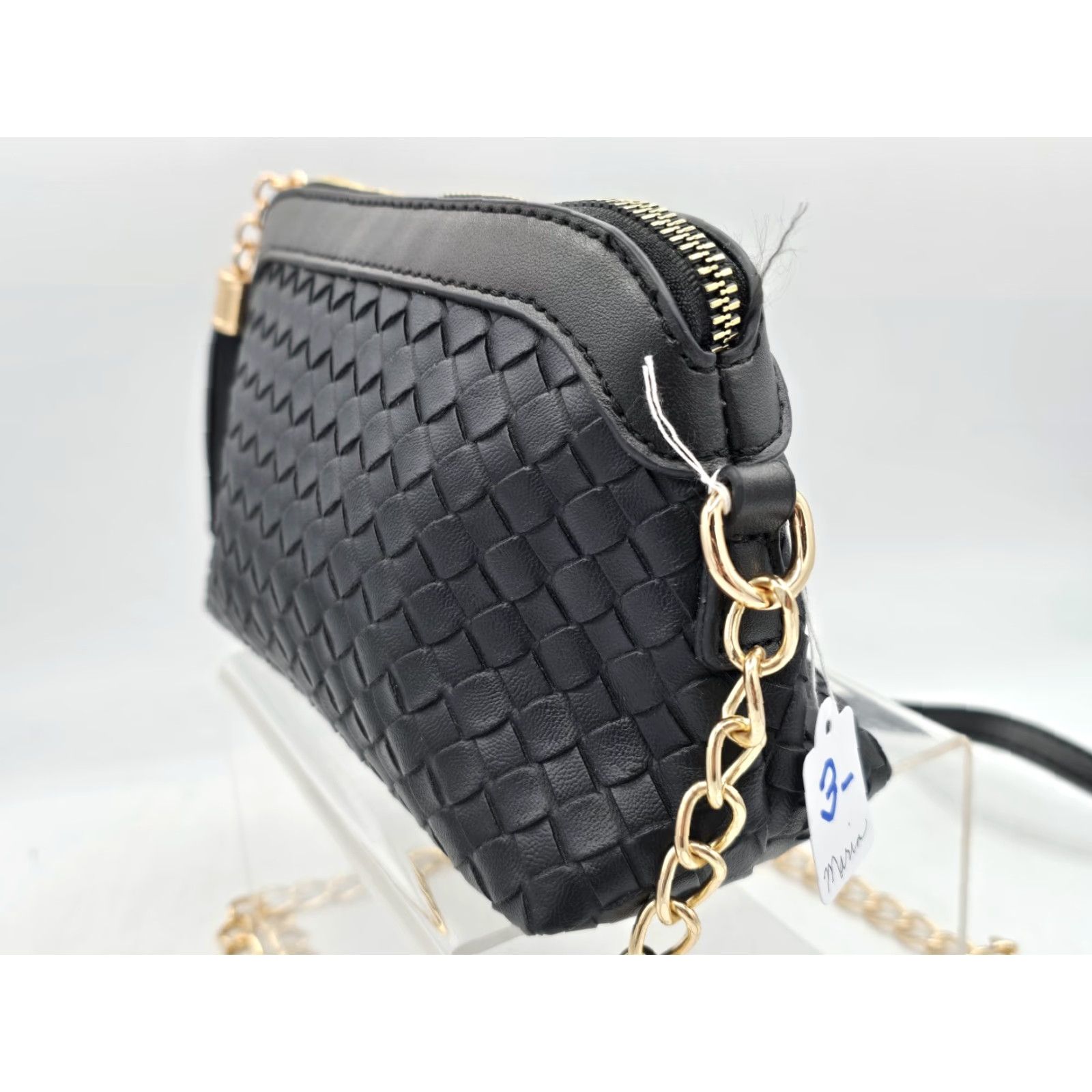 Vintage NEW Women Crossbody Bag - Small - Black With Gold Hardware & Zip Closure Size ONE SIZE - 4 Thumbnail