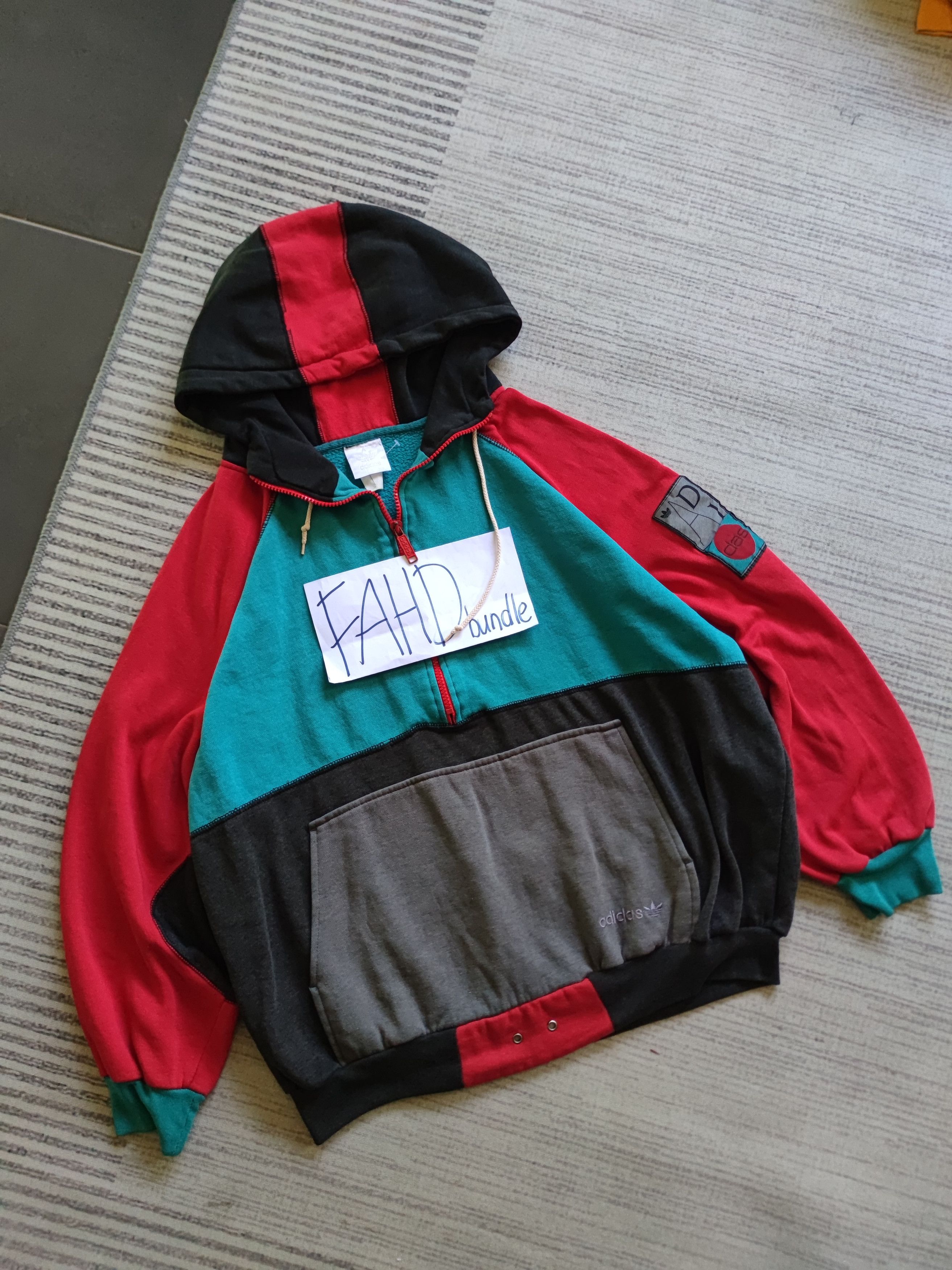 Adidas Vintage Multicolour Adidas Half Zipper Hoodie Size US L / EU 52-54 / 3 - 10 Thumbnail