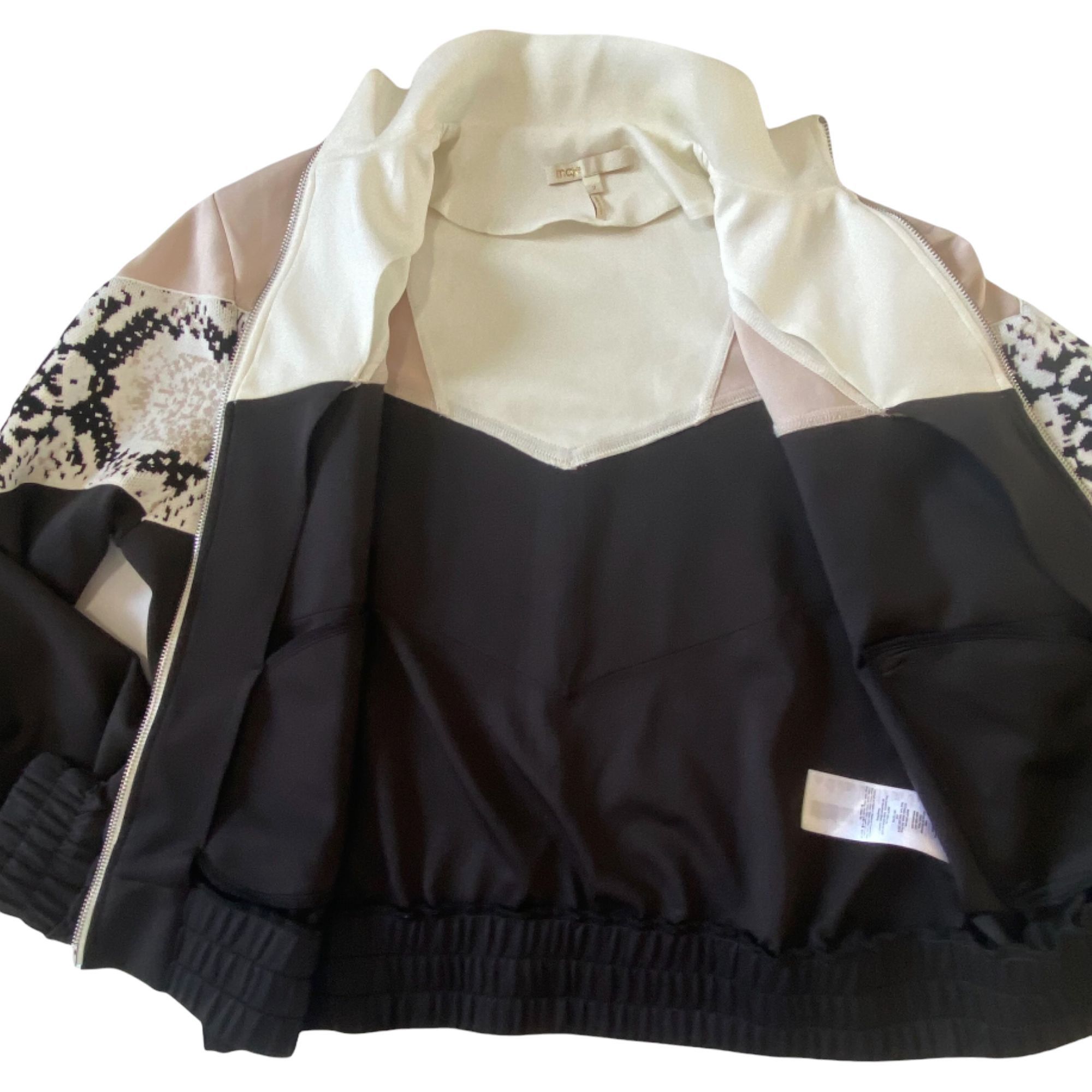 Maje Maje Thelo Color-Blocked Neoprene Zip Track Jacket size 2/M, Size M / US 6-8 / IT 42-44 - 5 Thumbnail