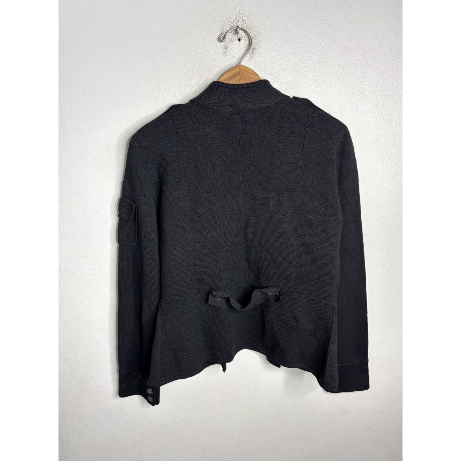 Tory Burch VINTAGE Tory Burch Jacket Womens Small Black Wool Military Style Button Front Pockets Size S / US 4 / IT 40 - 5 Thumbnail
