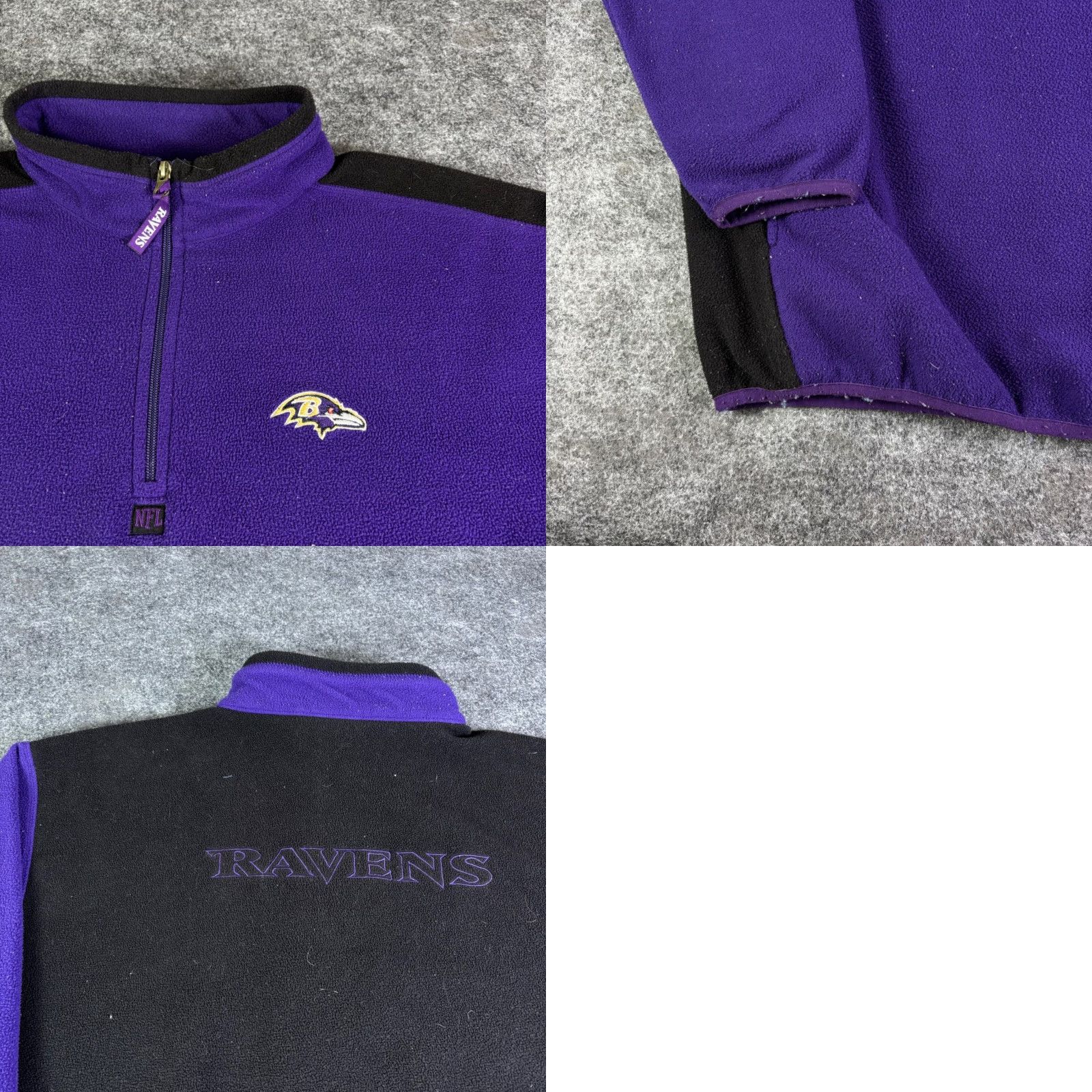 NFL NFL Team Apparel Baltimore Ravens Fleece Quarter Zip Pullover Purple Black Mens XL Size US XL / EU 56 / 4 - 8 Thumbnail