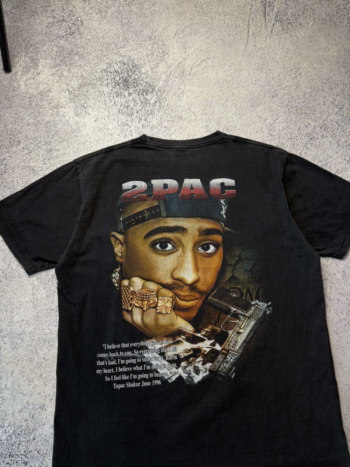 Vintage Vintage 2Pac Rap Tee Rock Tees 1996 Grail Very Rare Tee L Size US L / EU 52-54 / 3 - 25 Thumbnail