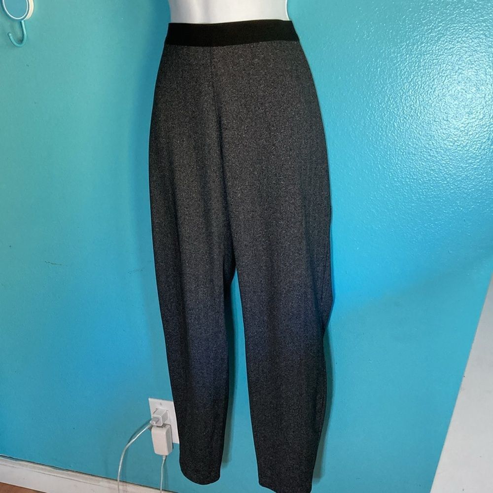 Eileen Fisher Eileen Fisher Herringbone Pull On Pants Size L Gray Print Size 31" - 13 Thumbnail