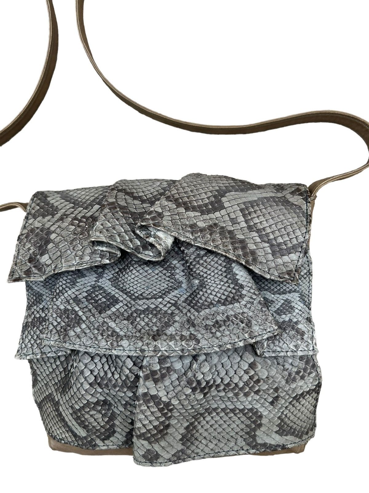 Leather Vintage Sun Remy Japan Patina Leather Bag Python Skin Size ONE SIZE - 2 Thumbnail