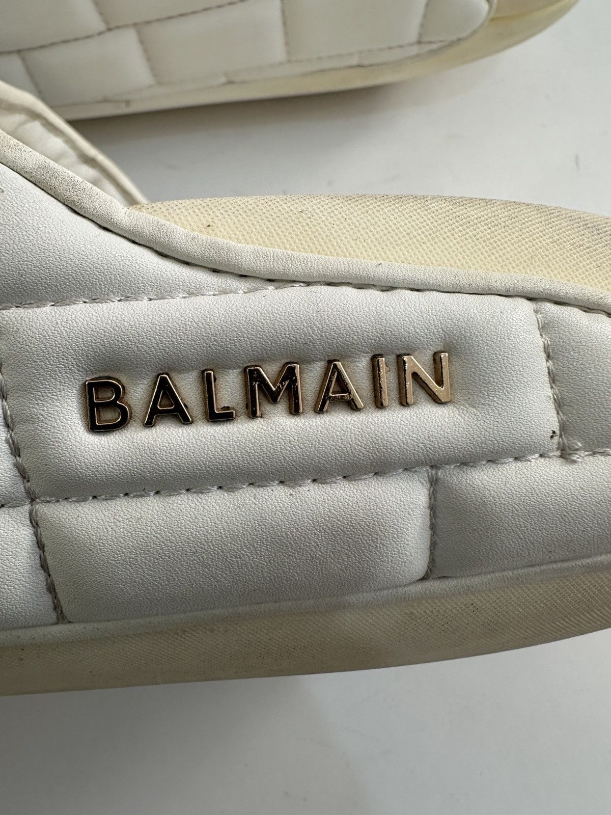 Balmain Balmain White ‘B-IT’ quilted slide Size 42 Size US 9 / EU 42 - 6 Thumbnail