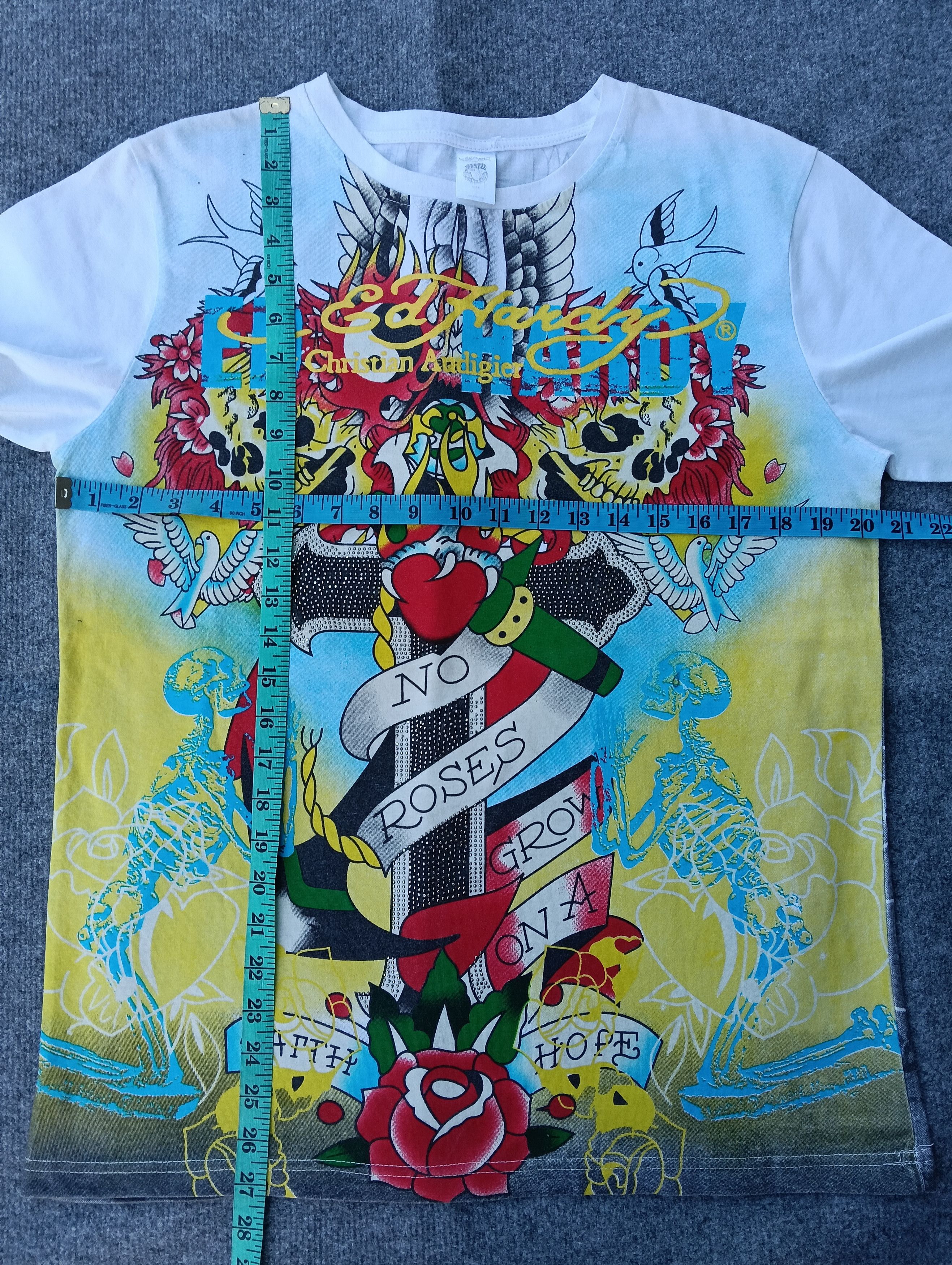 Ed Hardy Ed Hardy " No Roses Grow " Christian Audigier Tee. Size US M / EU 48-50 / 2 - 3 Thumbnail
