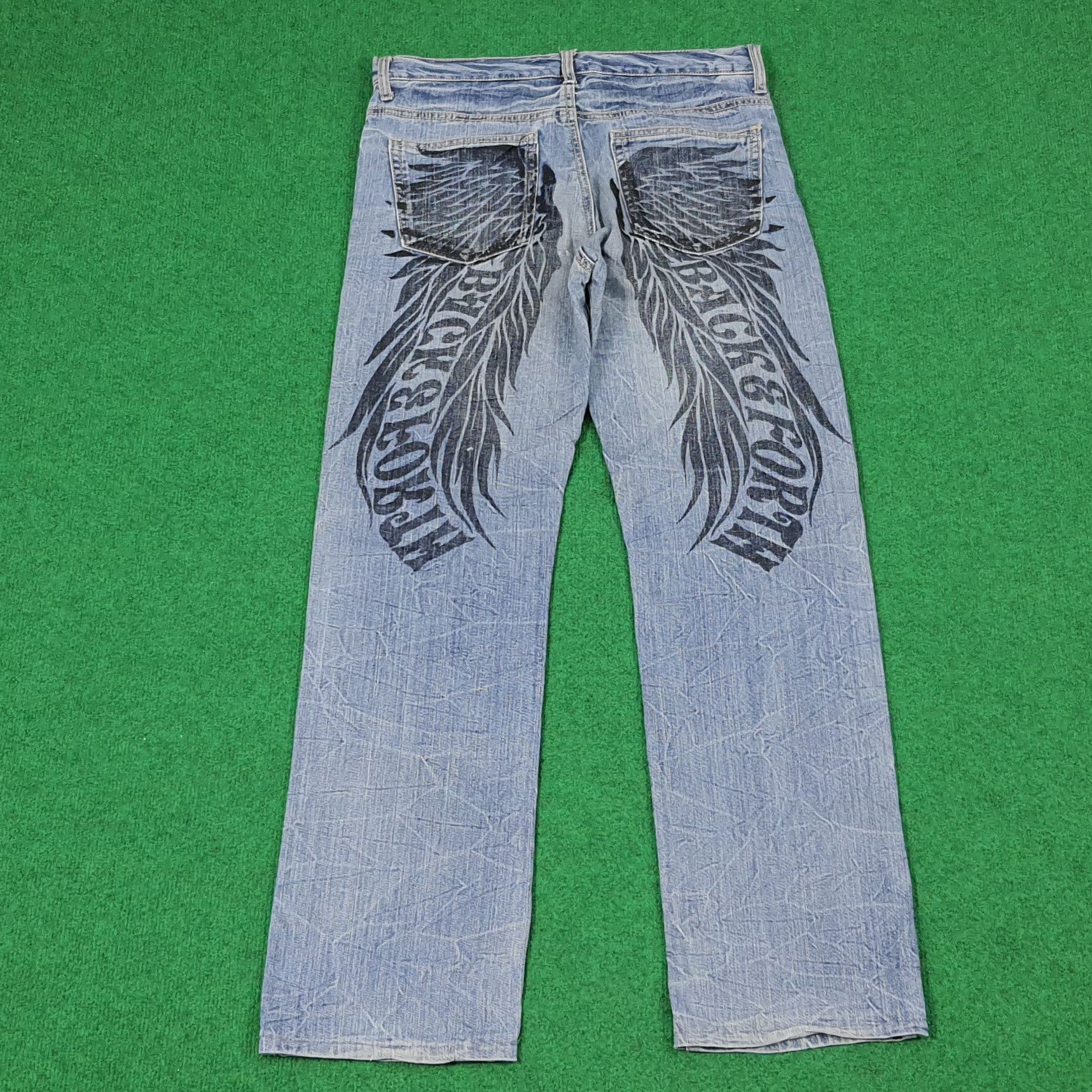 Japanese Brand × Vintage Vintage Back & Forth Wings Print Graphic Japanese Brand Jean Size US 31 - 1 Thumbnail