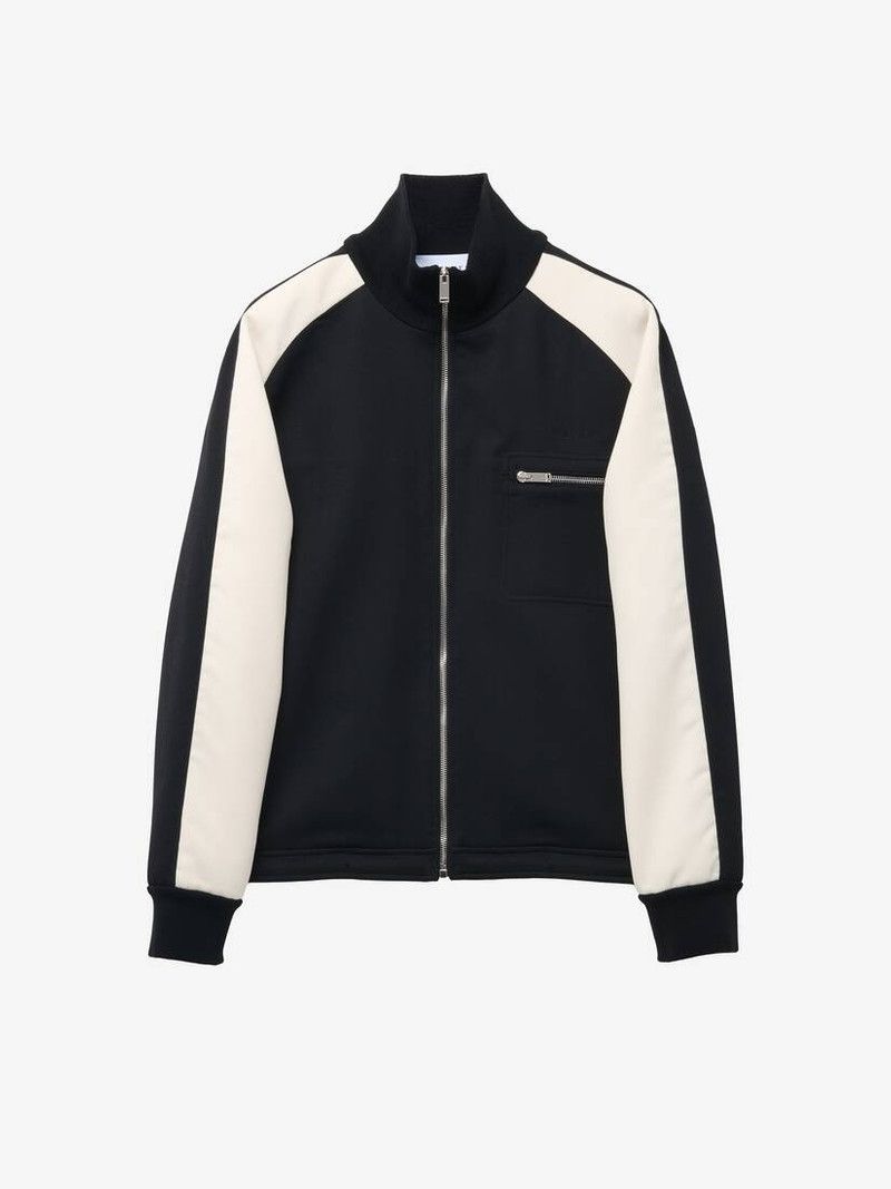 o1srvl11e0226 Vintage Track Jacket In Black/White