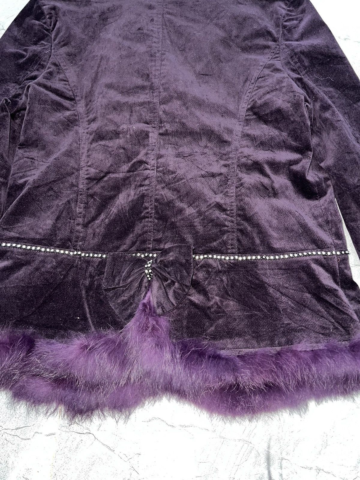 Anna Sui Velvet purple blazer with fur trim 🔮 Size M / US 6-8 / IT 42-44 - 14 Thumbnail